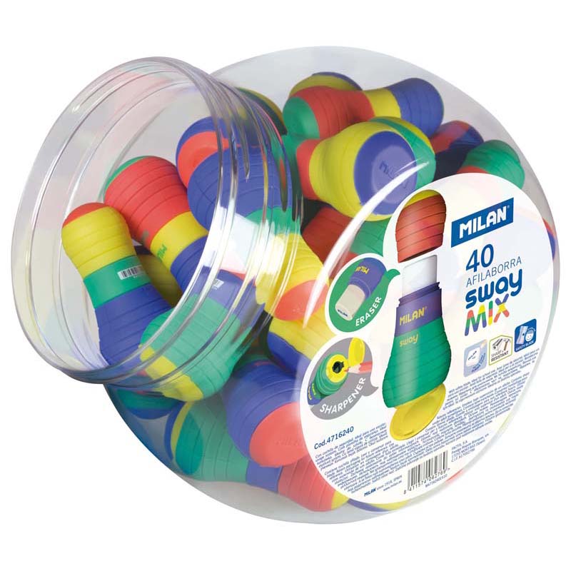 Milan Mix Range Sway Eraser & Sharpener Display (Each, 40 units per disp)