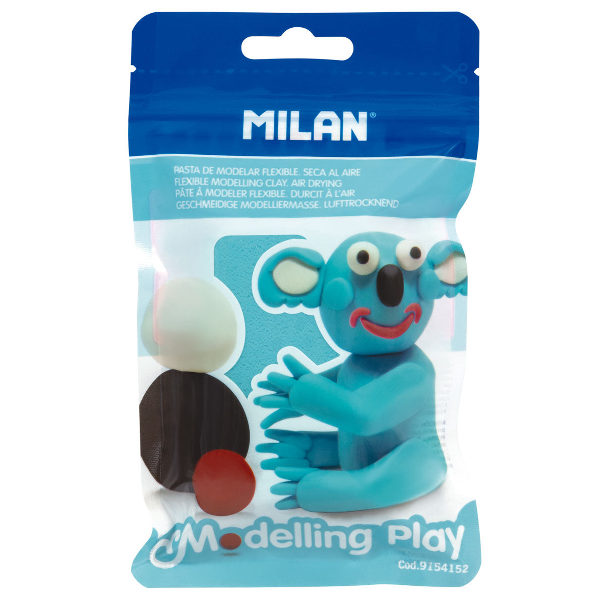 Milan Air Dry Modelling Play Clay 100gm Light Blue