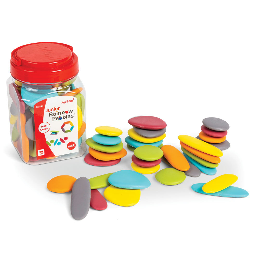 EDX Rainbow Pebbles Junior Earth Colours 36 Pcs