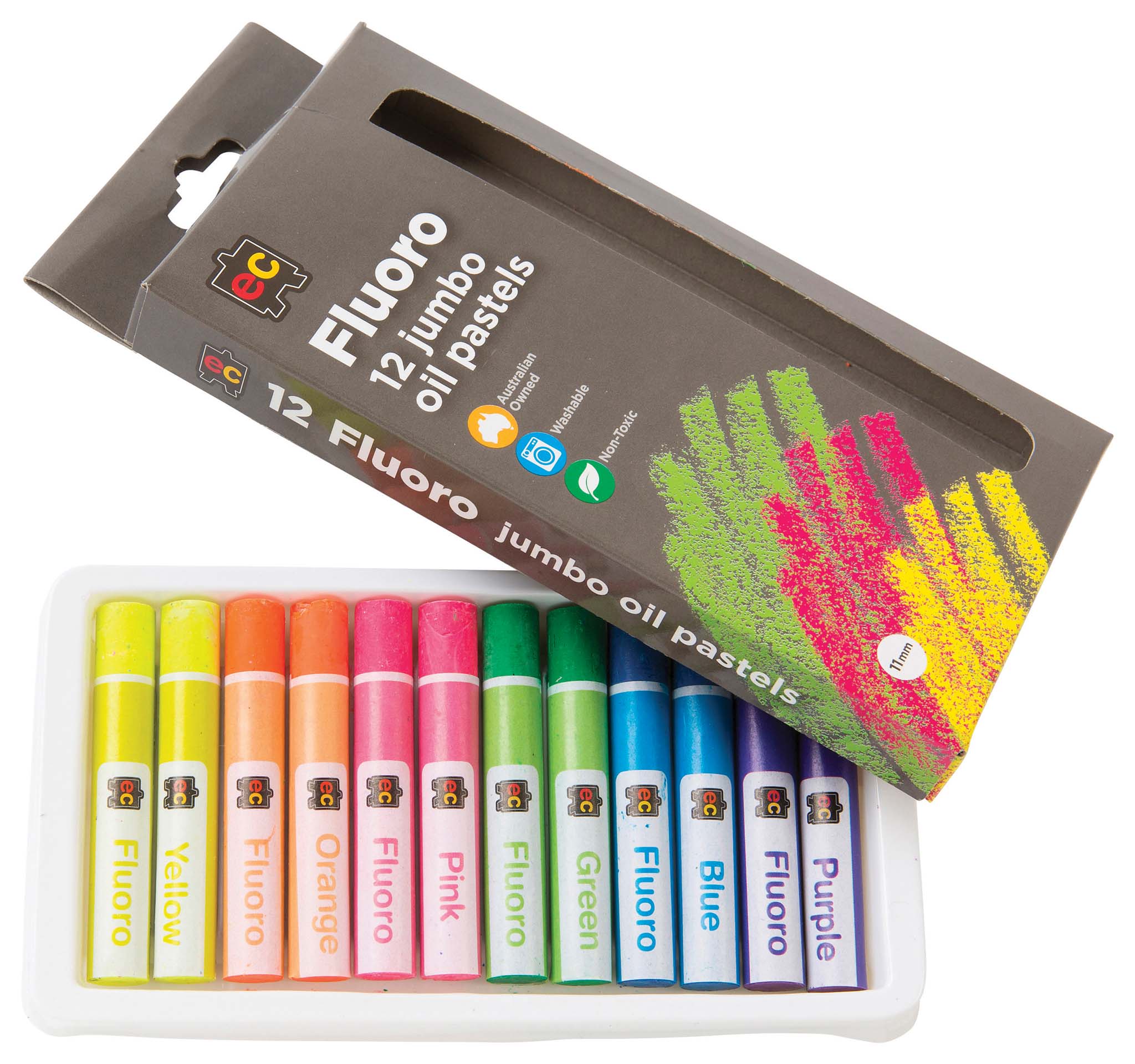 EC Pastels Jumbo Fluoro 12 Pack