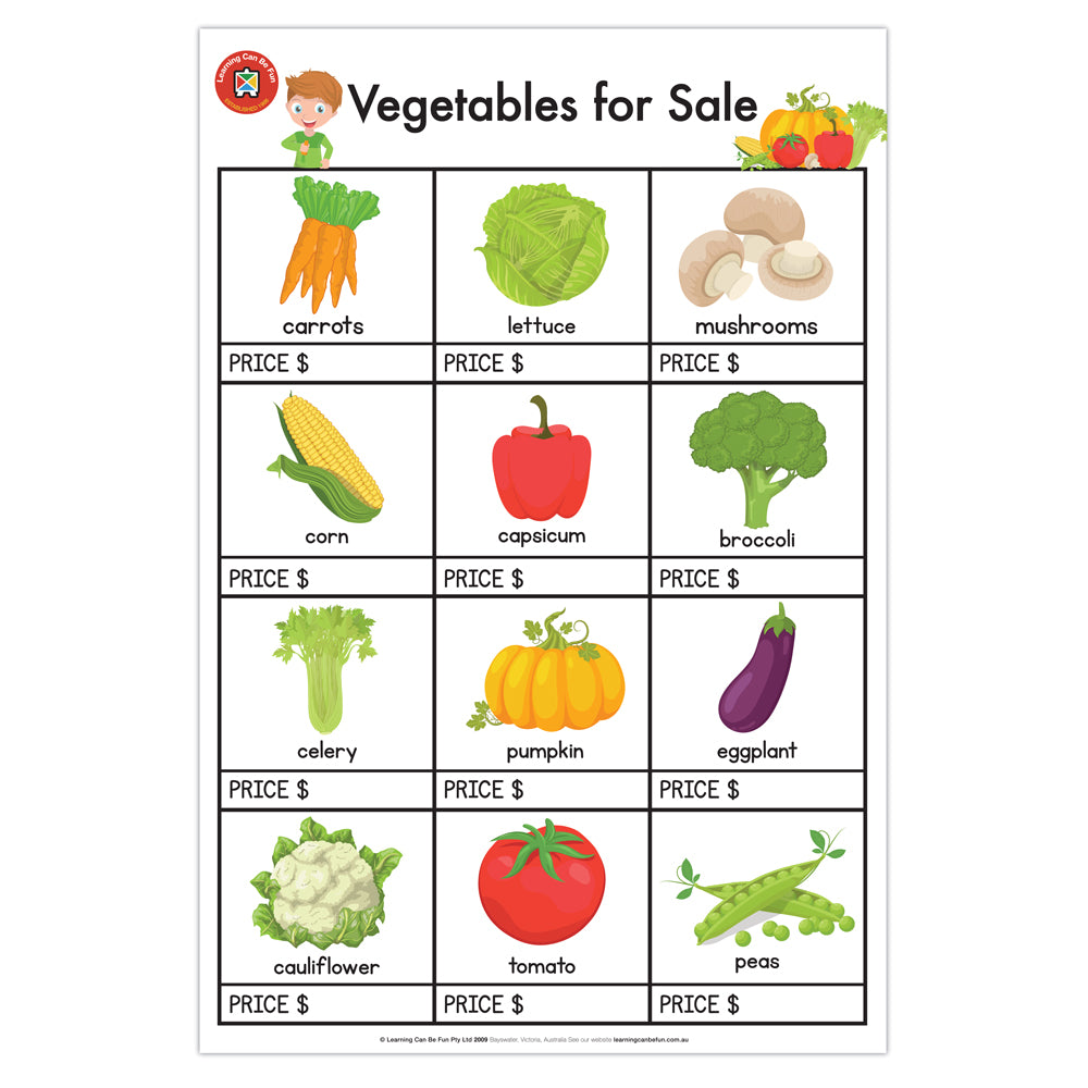 LCBF Wall Chart Vegetables For Sale