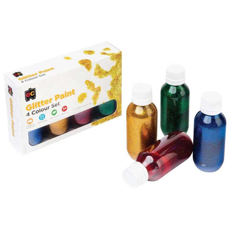 EC Acrylic Paint Glitter Set 4 x 100ml