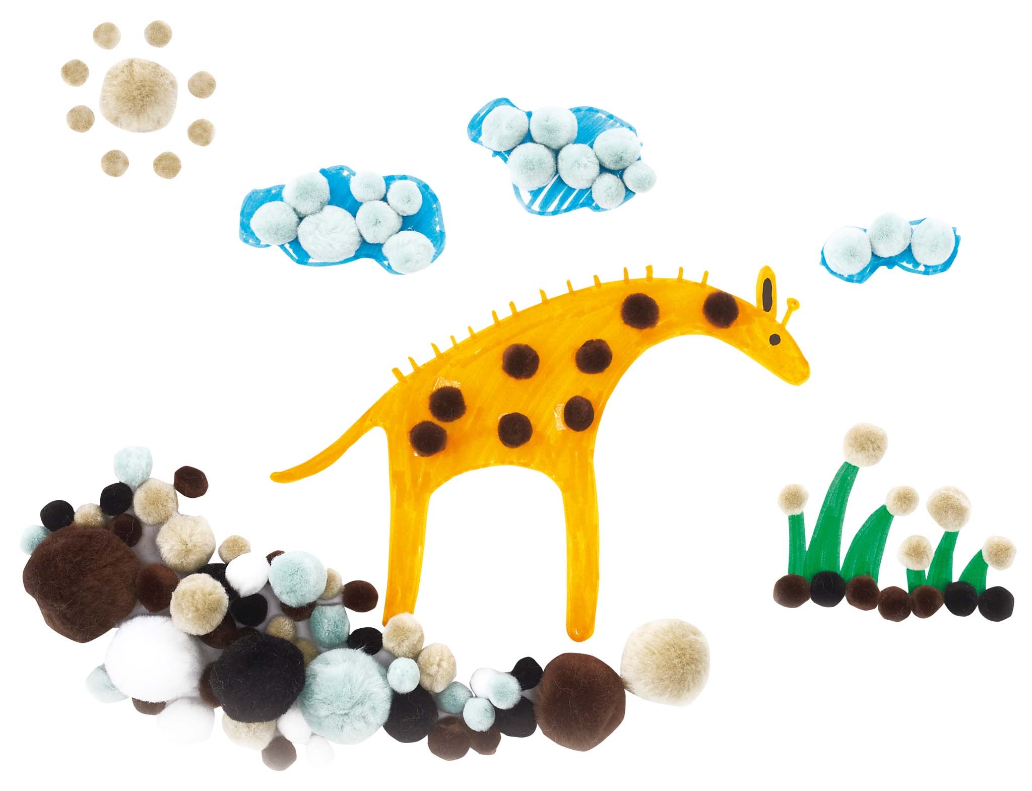 EC Animal Pom-Poms Animal Pom-Poms Packet Of 300