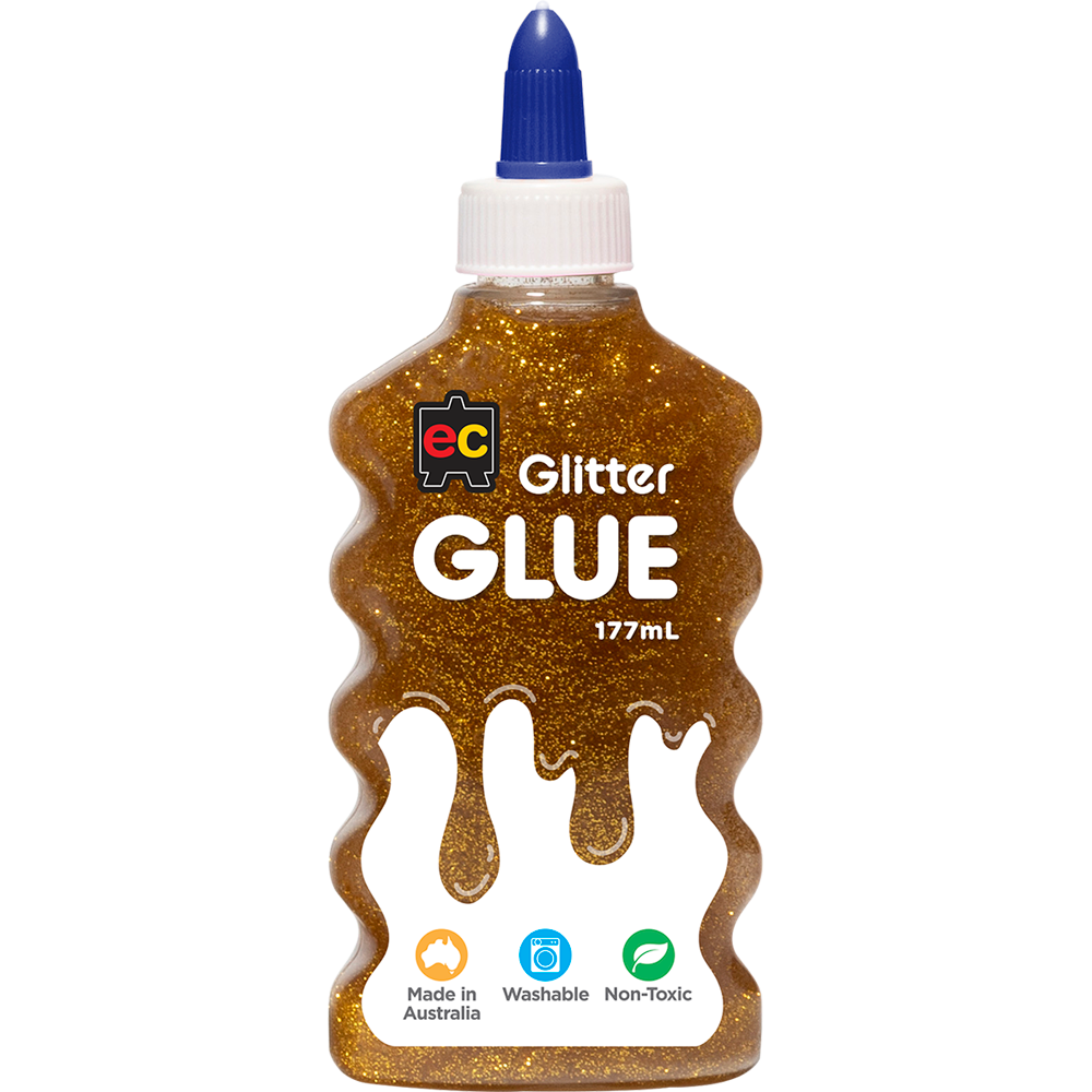 EC Glitter Glue 177ml Gold