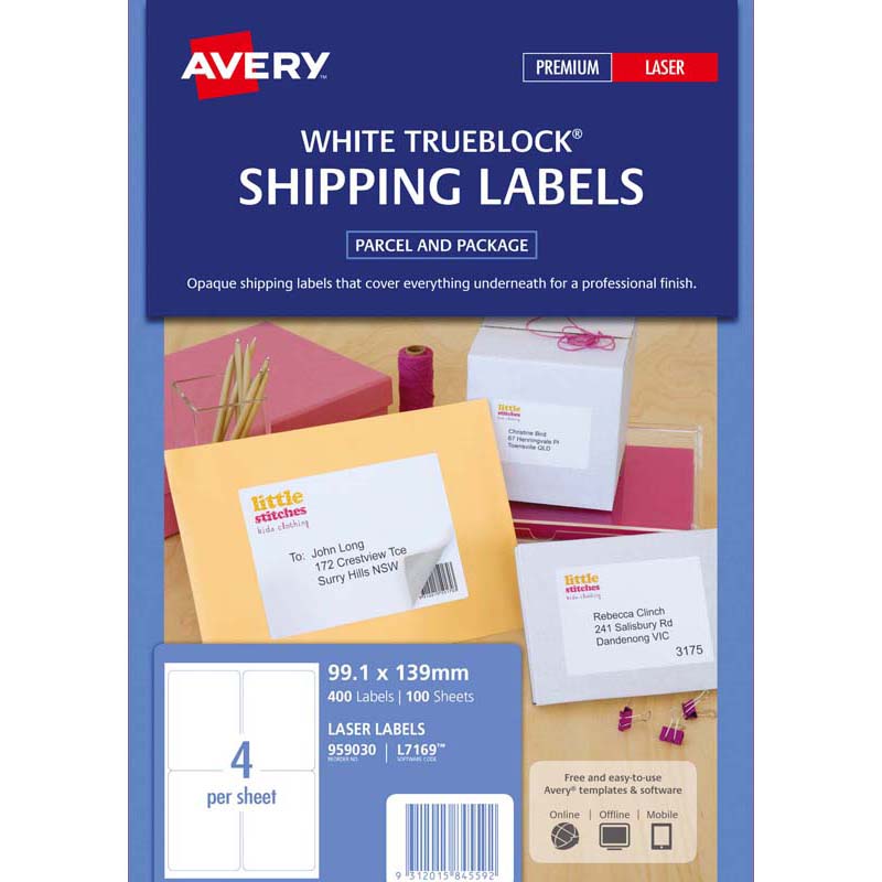 Avery Label L7169-100 100 Sheets Laser