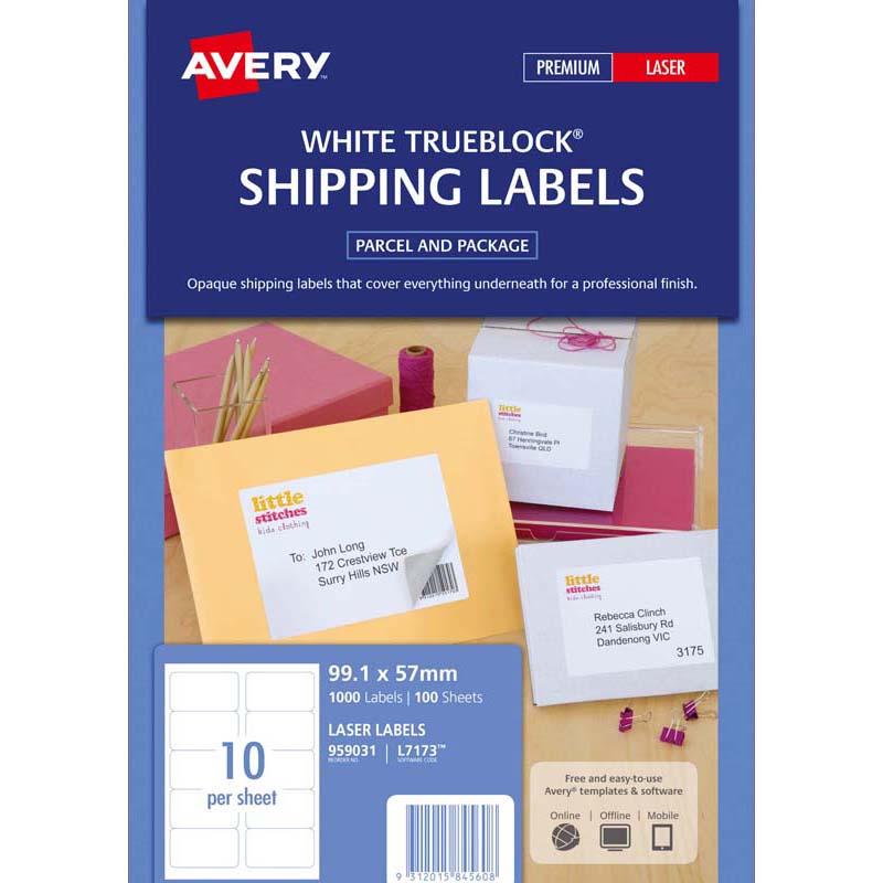 Avery Label L7173-100 100 Sheets Laser