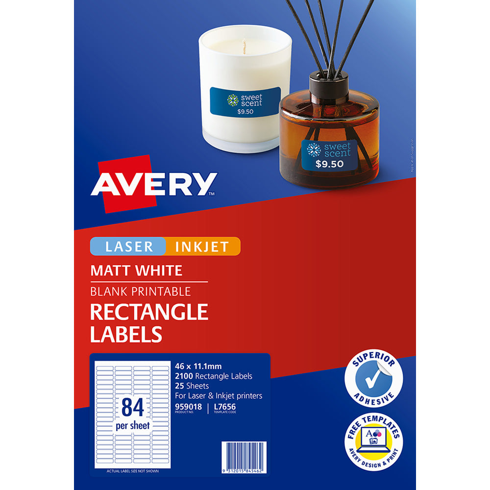 Avery Label L7656 46mm Slide 84up 25 Sheets