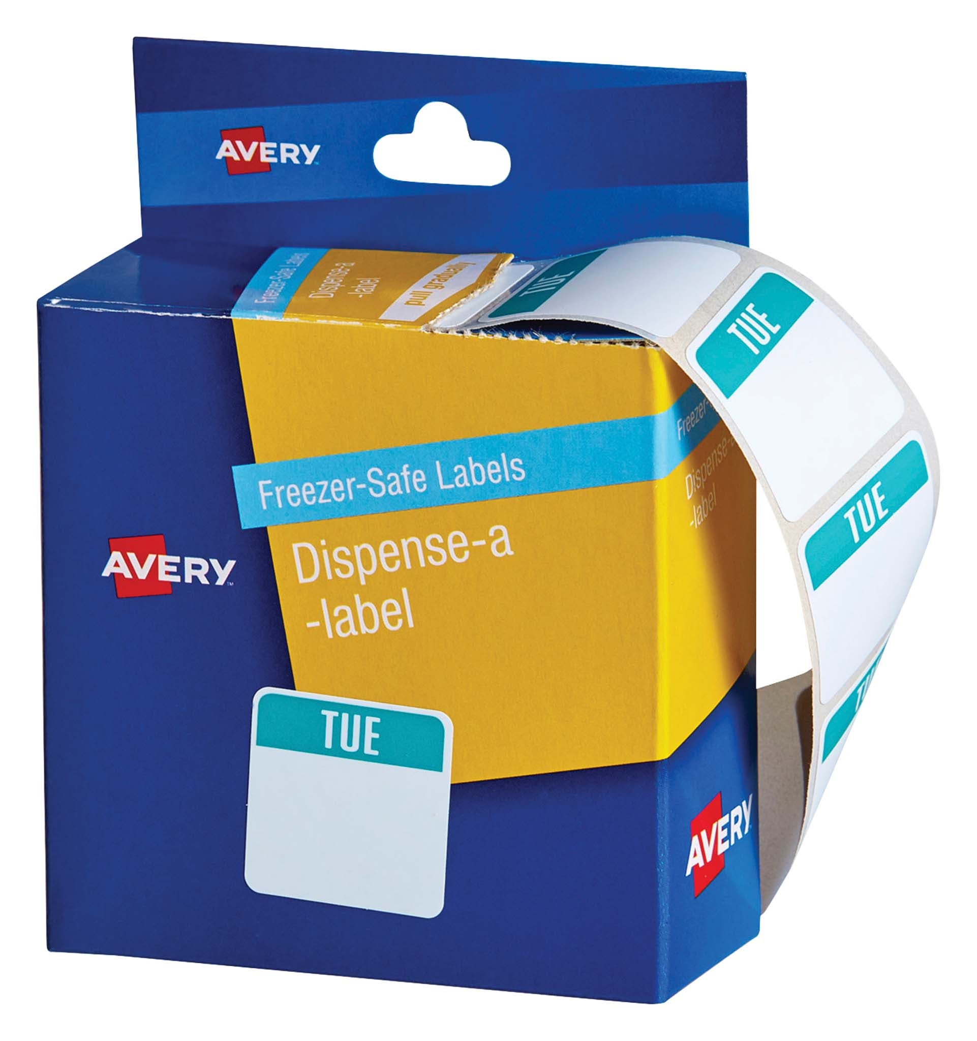 Avery Label Dispenser Tuesday Freezer Safe 24x24mm 100 Pack