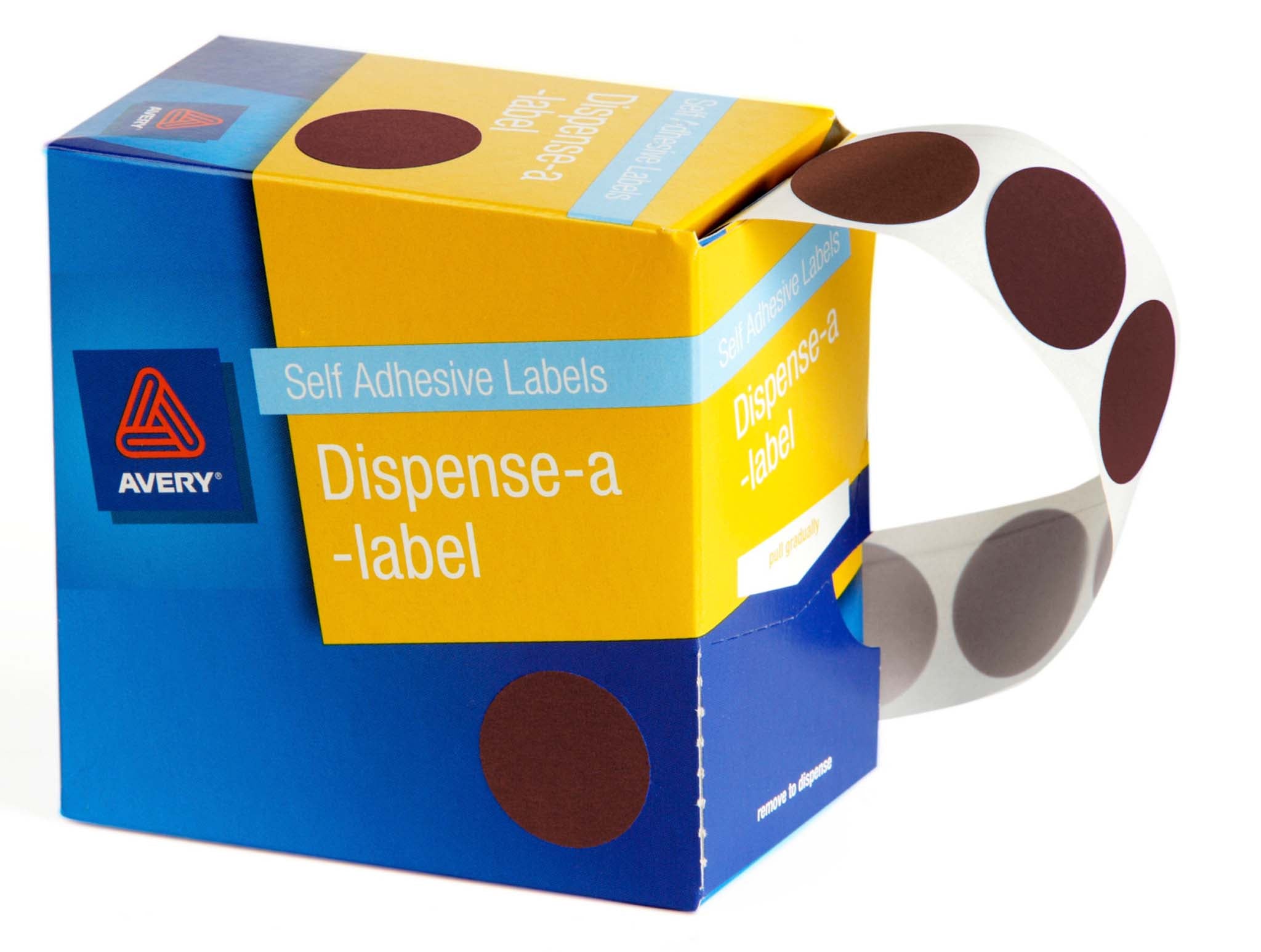 Avery Label Dispenser Dmc24br (937245) Brown Round 24mm 500 Pack
