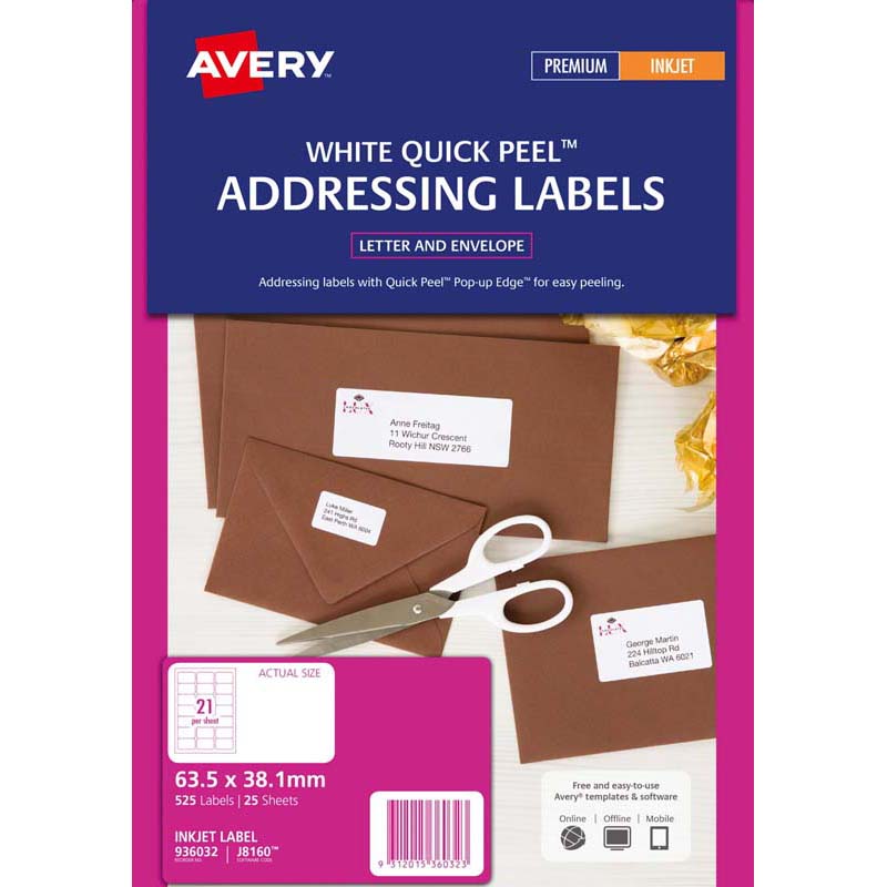 Avery Label J8160-25 Inkjet 25 Sheets