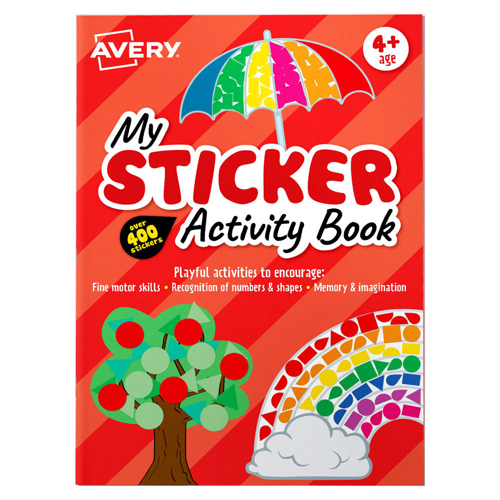 Avery Sticker Activity Book Red 210x297mm FSC Mix Credit 6 Sheets