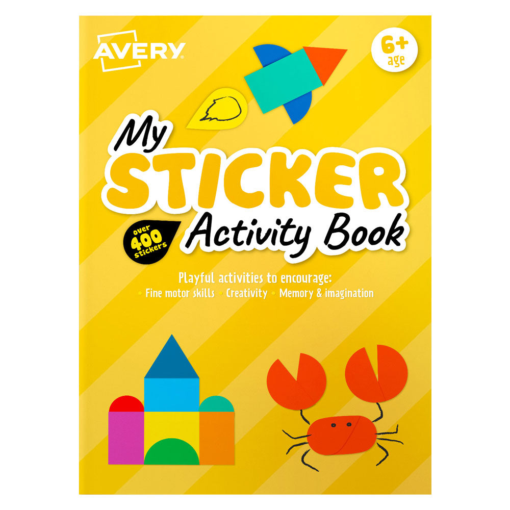 Avery Sticker Activity Book Yellow 210x297mm FSC Mix Credit 6 Sheets