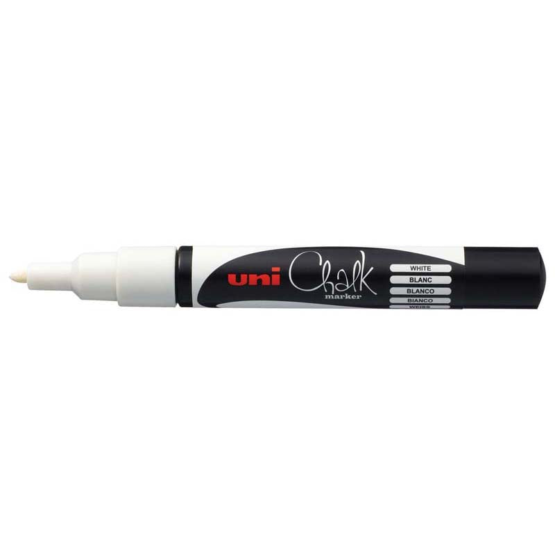 Uni Marker Chalk White Bullet Tip Pwe-3ms .