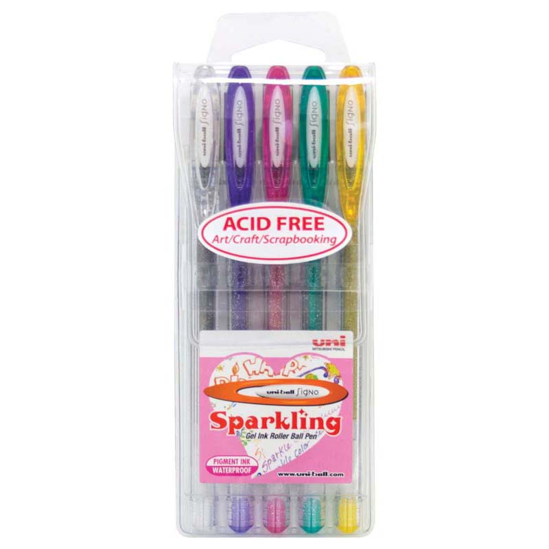 Uni-ball Signo Sparkling 1.0mm Capped Pack 5 Asstd UM-120