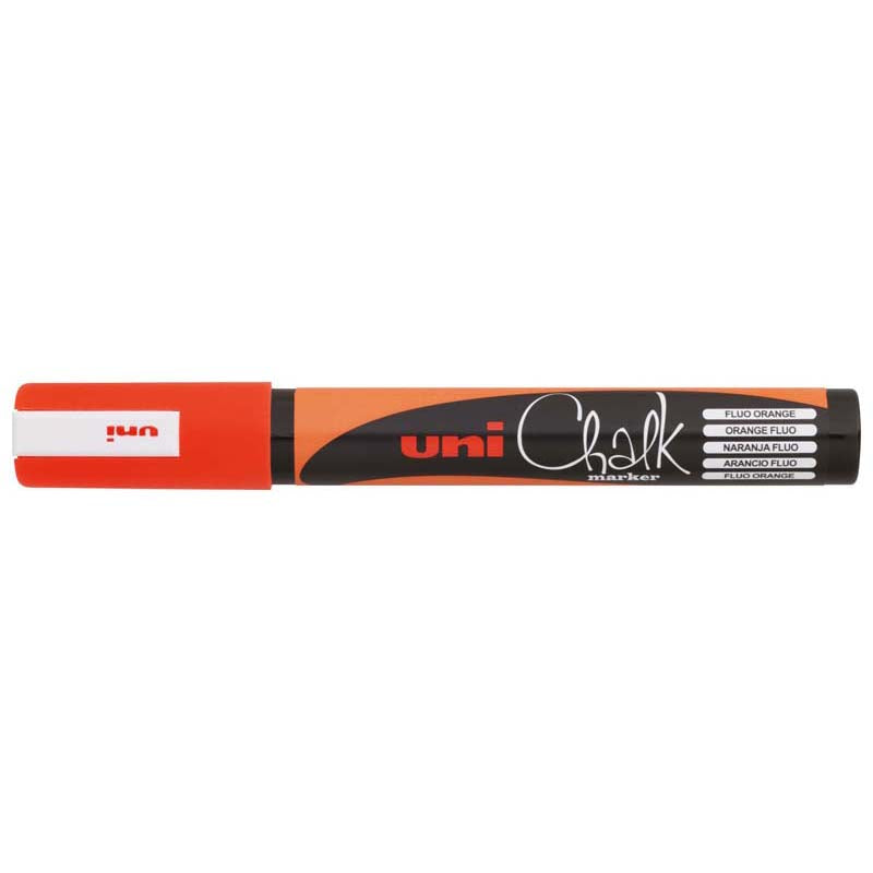 Uni Marker Chalk Fluoro Orange Bullet Tip Pwe-5m