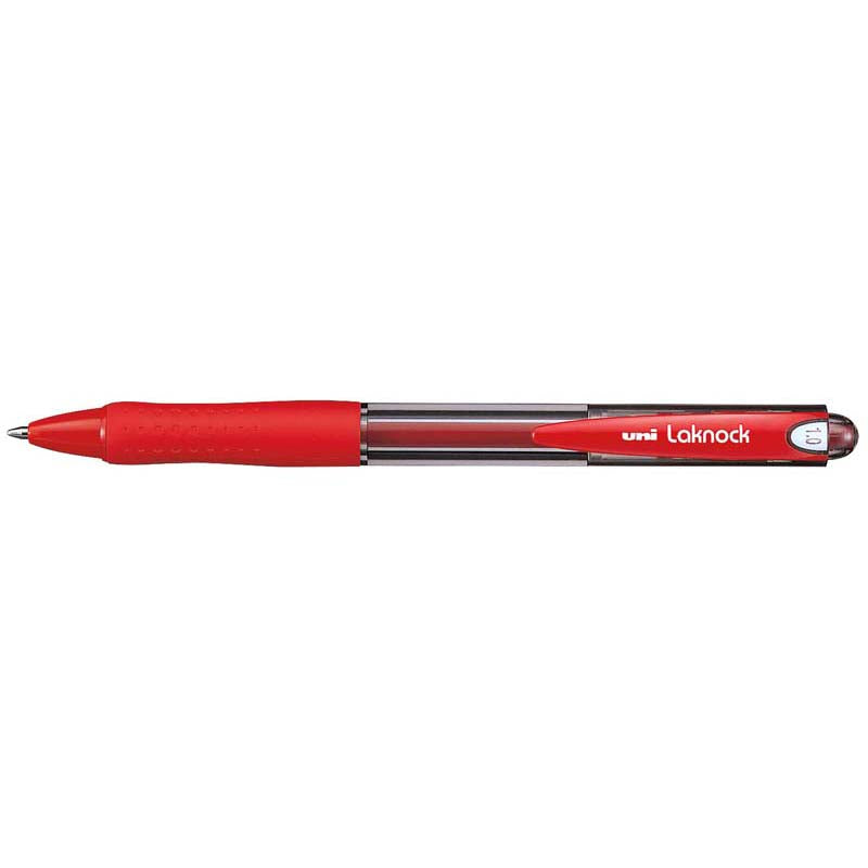 Uni Laknock 1.0mm Retractable Medium Red SN-100 (Order 12 for a box)