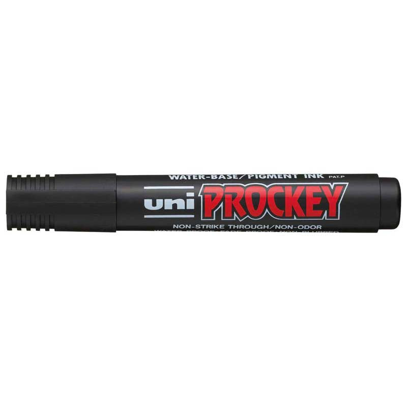Uni Prockey Permanent Marker 5.7mm Chisel Tip Black PM-126