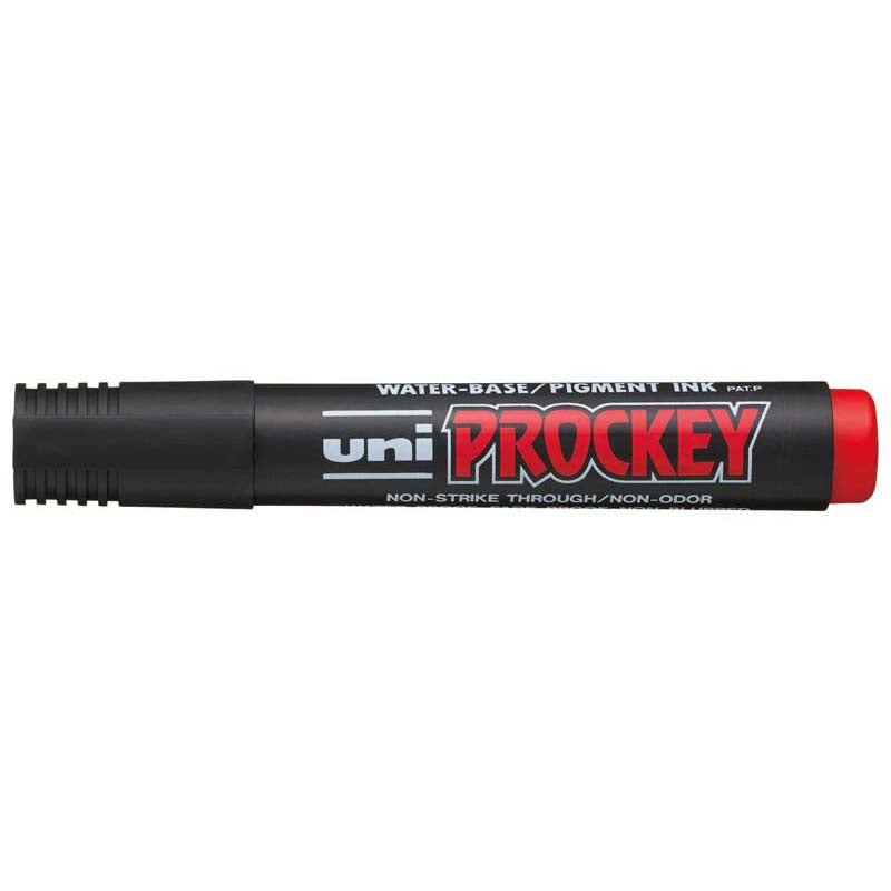 Uni Prockey Permanent Marker 5.7mm Chisel Tip Red PM-126