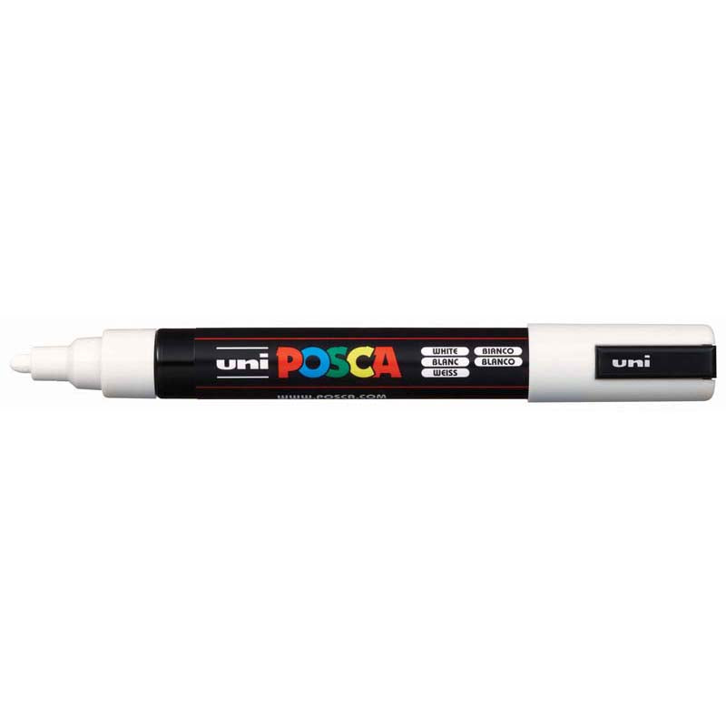 Uni Posca Marker 1.8-2.5mm Hangsell Bullet White PC-5M