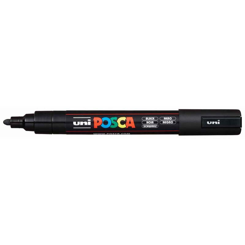 Uni Posca Marker 1.8-2.5mm Hangsell Bullet Black PC-5M