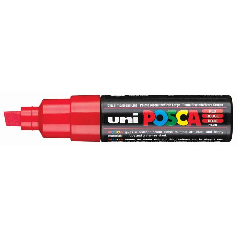 Uni Posca Marker Red 8.00mm Bold Chisel