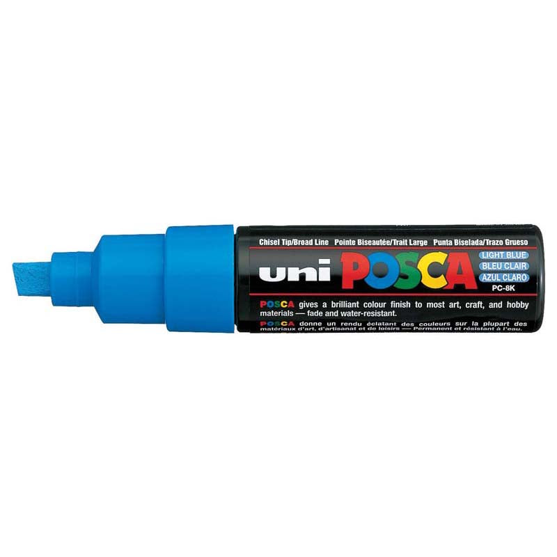 Uni Posca Marker Light Blue 8.00mm Bold Chisel