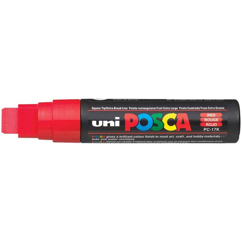 Uni Posca Marker Red 15mm Broad Chisel