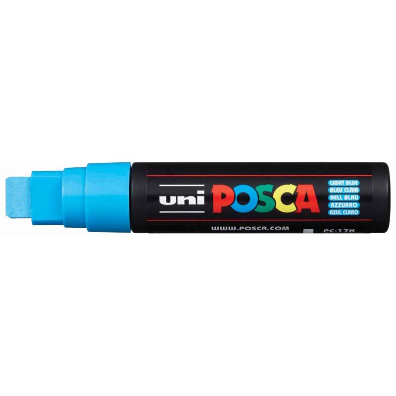 Uni Posca Marker Light Blue 15mm Broad Chisel