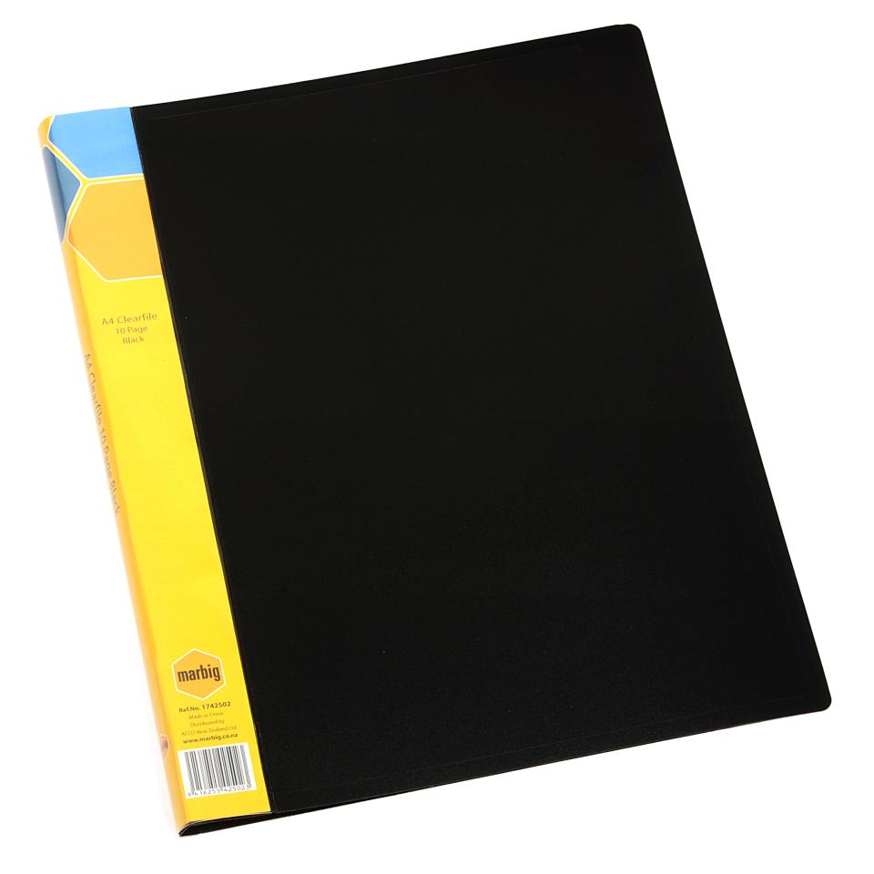 Display Book A4 10Pg With Insert Spine Black