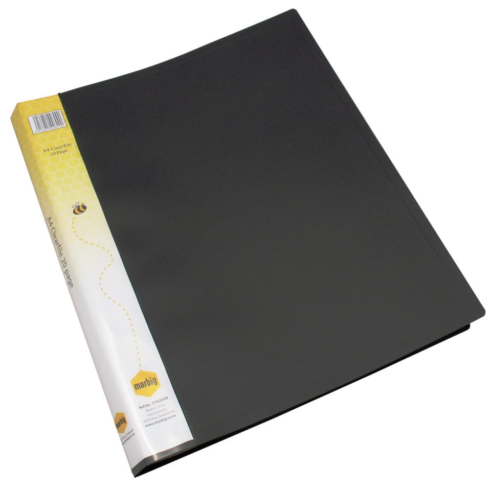 Display Book A4 20Pg With Insert Spine Black