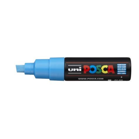 Uni Posca Marker 8.0mm Hangsell Bold Chisel Light Blue PC-8KH