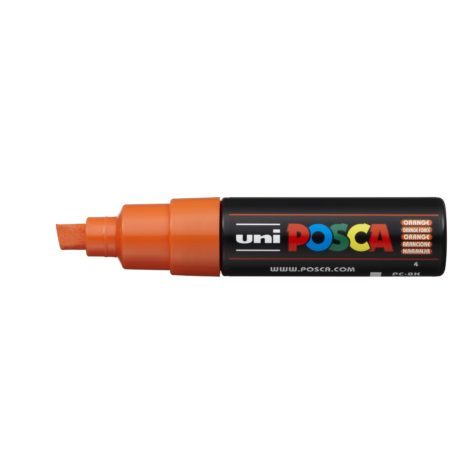 Uni Posca Marker 8.0mm Hangsell Bold Chisel Orange PC-8KH