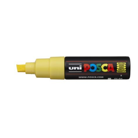Uni Posca Marker 8.0mm Hangsell Bold Chisel Yellow PC-8KH