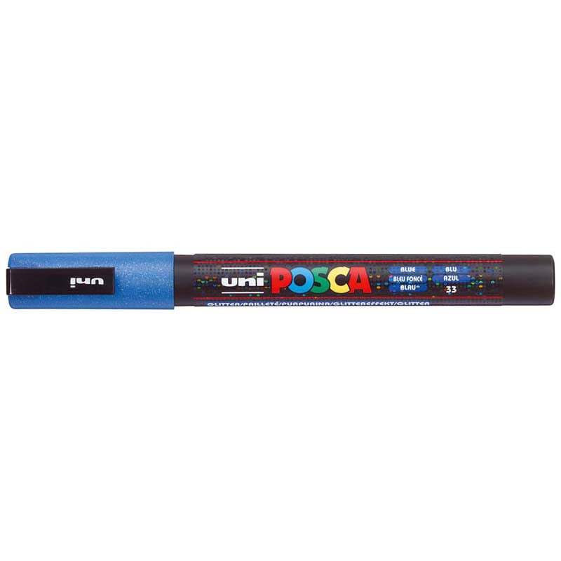 Uni Posca Marker 0.9-1.3mm Fine Glitter Blue PC-3M
