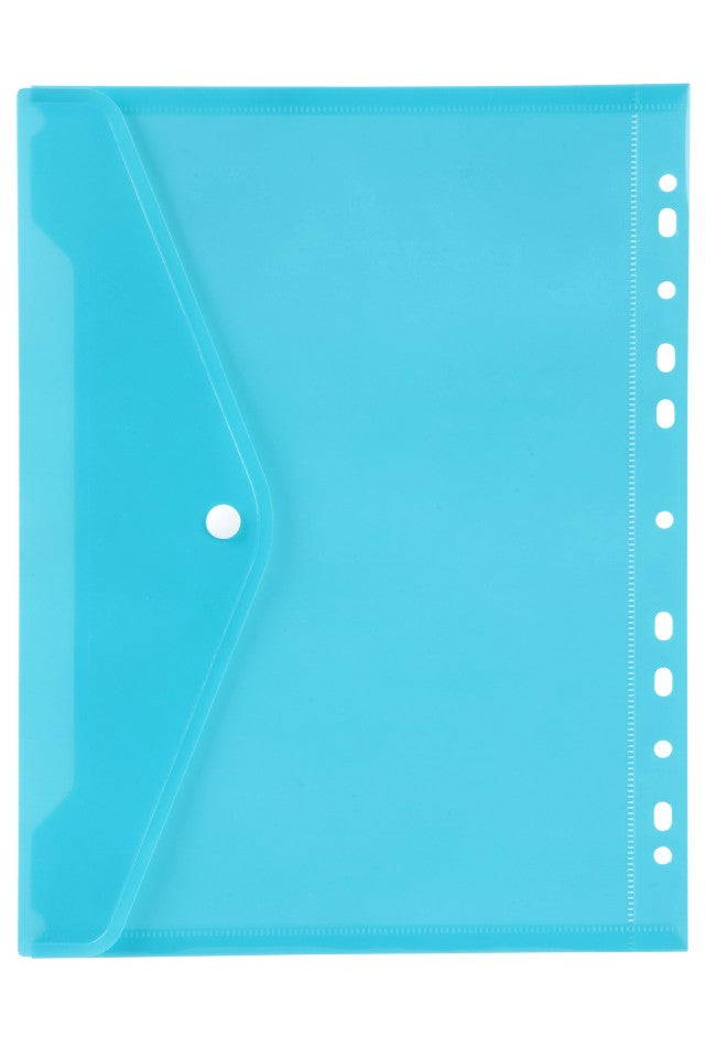 Marbig Binder Wallet Button Closure A4 Blue