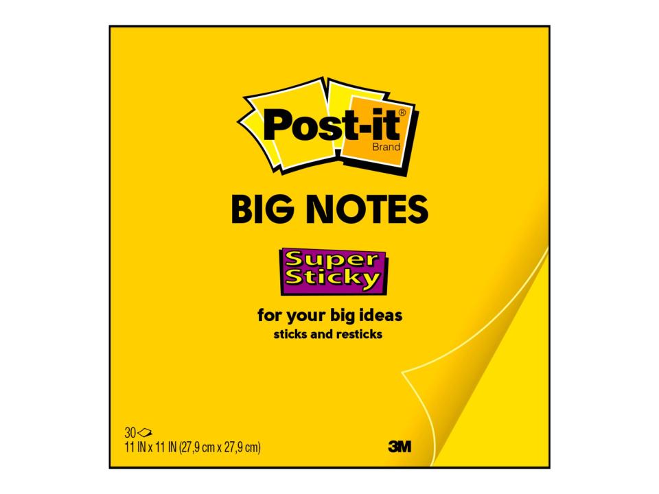 Post-it Super Sticky Big Notes Bright Yellow 279 X 279mm 30 Sheets