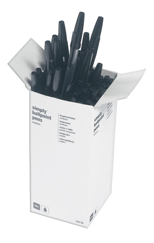 BEST BUY NXP Clear Stick Capped Ballpoint Pen Medium 1.0mm Black Box 50