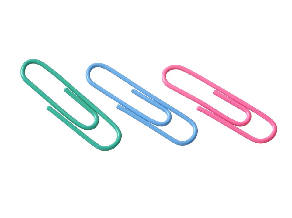 Paper Clips 33mm Coloured Pvc Steel Box 100