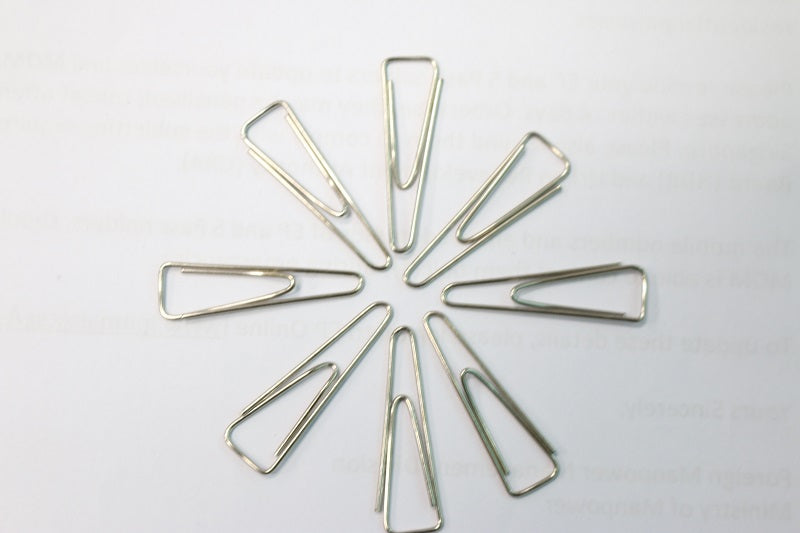 Paper Clips 25mm Triangular Steel Box 100