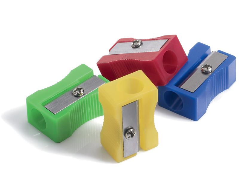 Pencil Sharpener Plastic Single Hole Assorted Colours