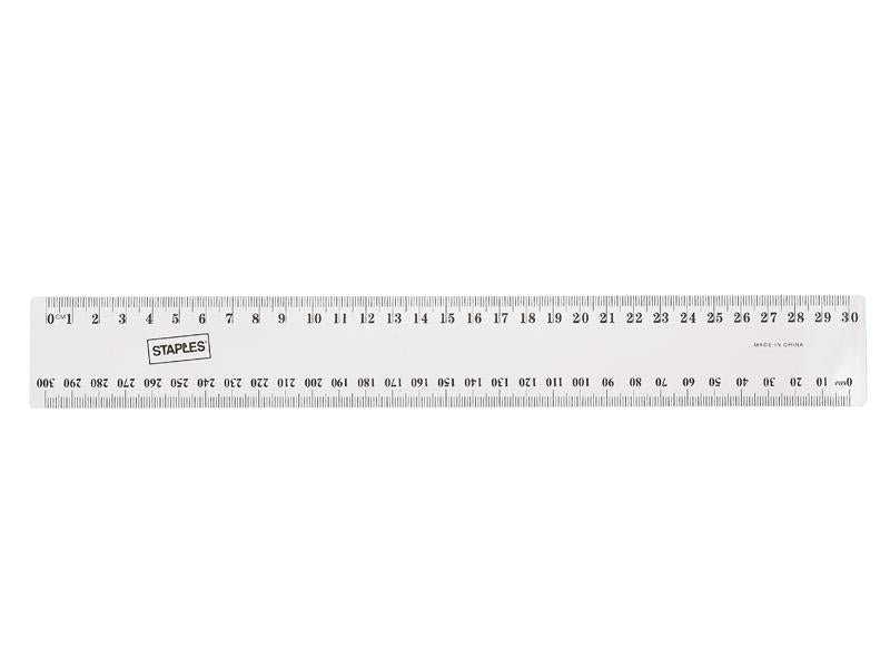 Ruler Clear Plastic 30cm Metric