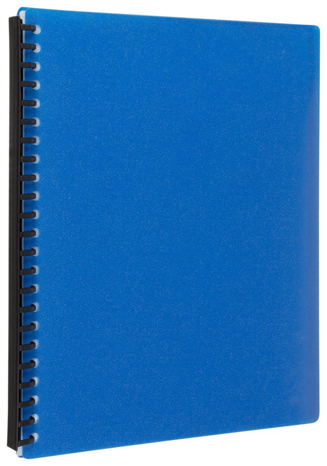 Display Book A4 Refillable 20 Clear Pockets Blue