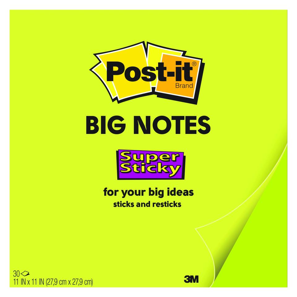 Post-it Super Sticky Big Notes Bright Green 279 X 279mm 30 Sheets