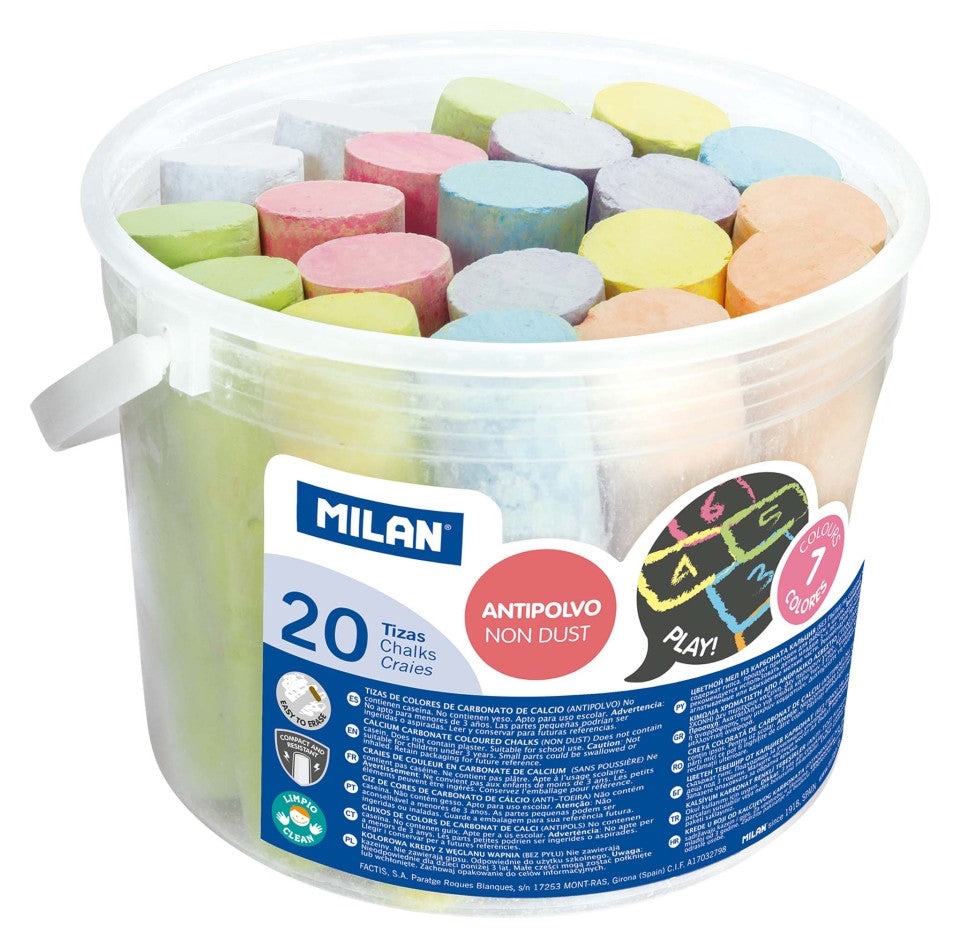 Milan Giant Chalk Non Dust Pack 20