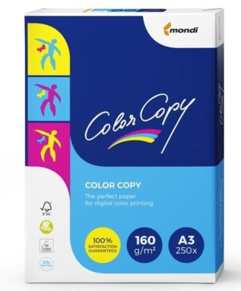 Color Copy Paper Uncoated A3 160gsm Pack 250