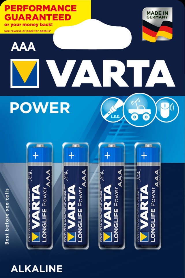 Varta Longlife AAA Alkaline Batteries Pack Of 4