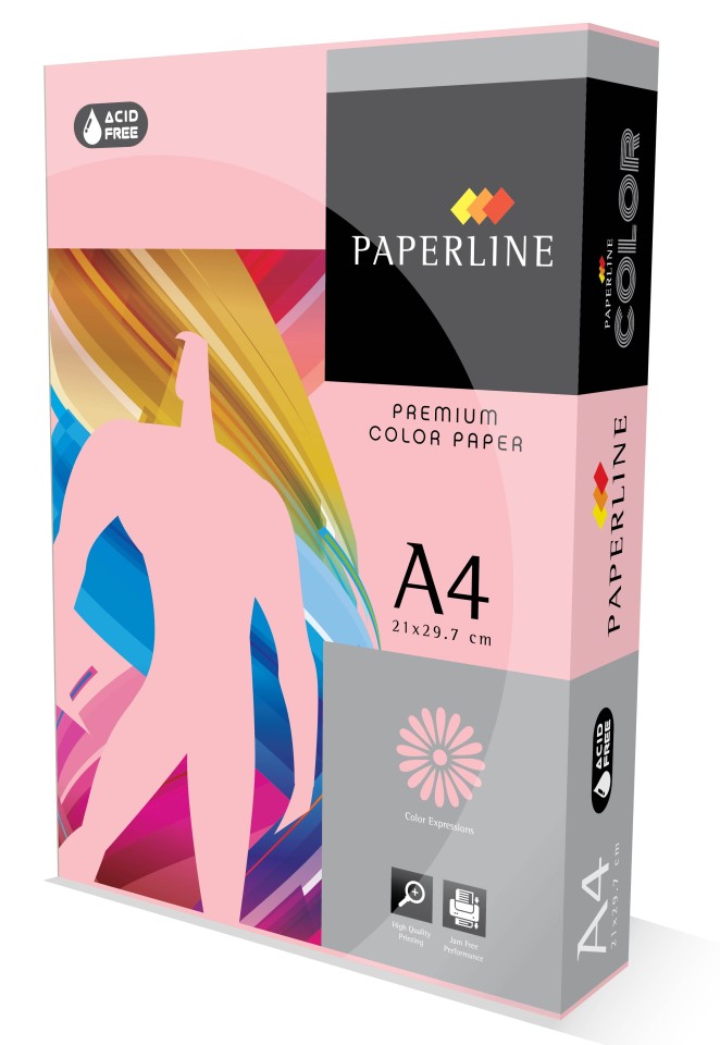 Paperline Colours Tinted Copy Paper 80gsm A4 Pink Rose Ream 500