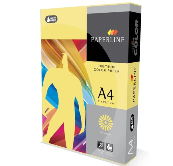 Paperline Colours Tinted Copy Paper 80gsm A4 Yellow Ream 500