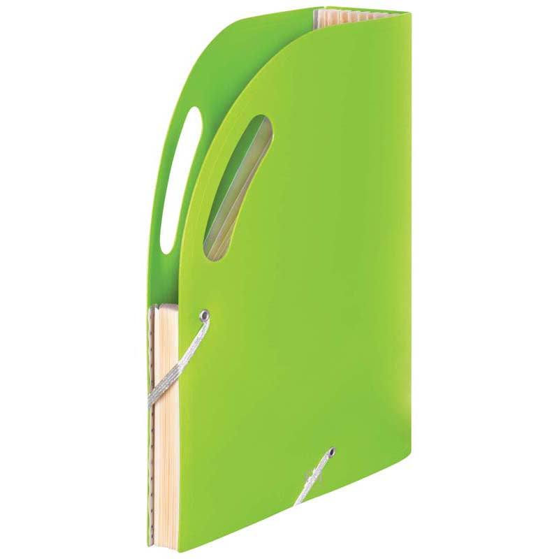 FM Prem Expanding Magazine File Lime Green