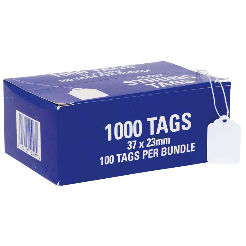 Globe Hardware Tags Strung 24h 37x23mm Box 1000